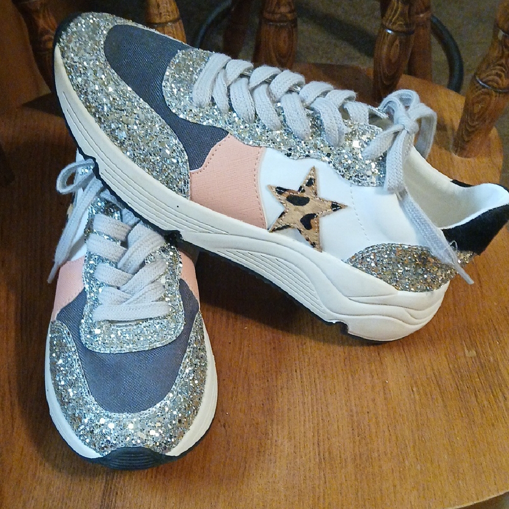 Mi.iM Glittery Pink and Gray Sneakers
